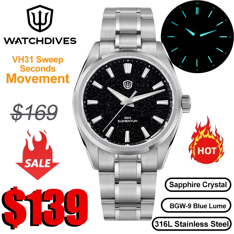 Luxury Watch Iceberg - Watchdives WD0003C Quartz Watch VH31 Sweep
