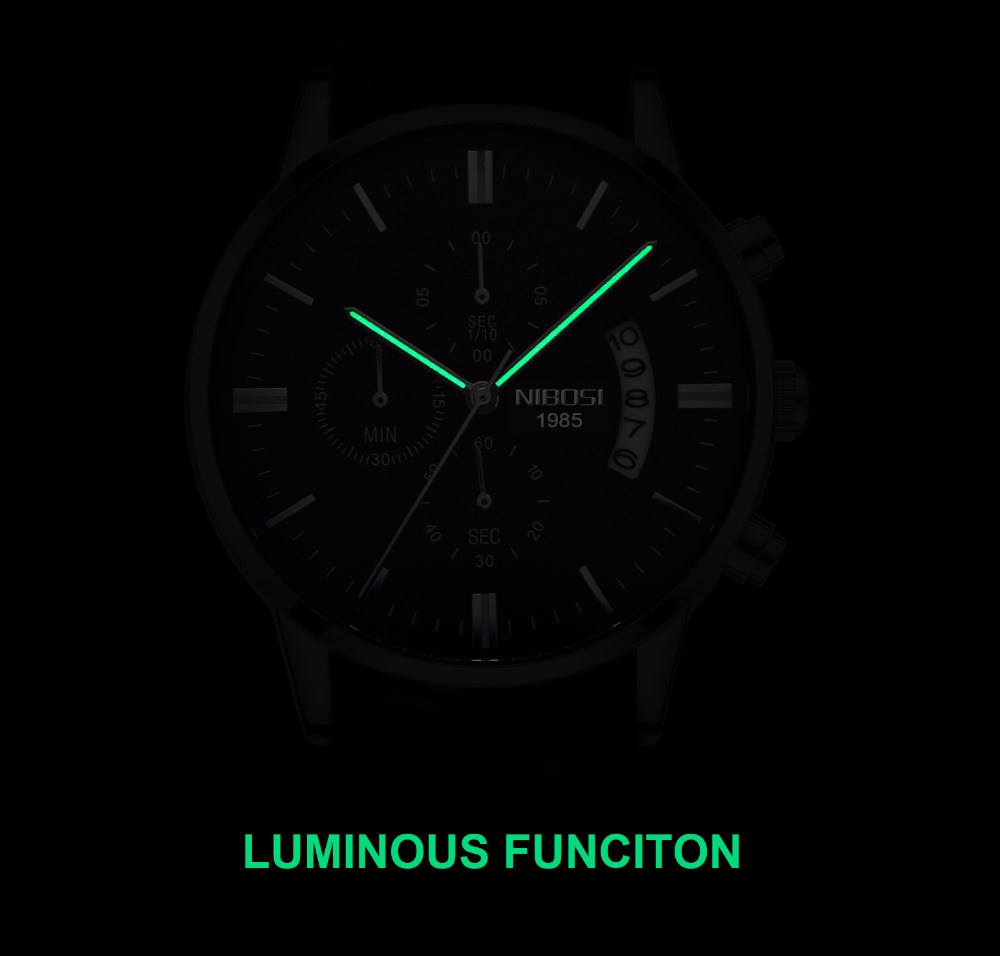 NIBOSI Stainless Steel Black Q - Luxury Watch Top 10 评论和价格