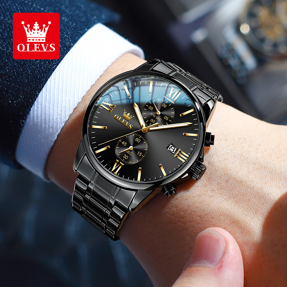 OLEVS 2886 Classic Black Quart - Luxury Watch Magazine 评论和价格