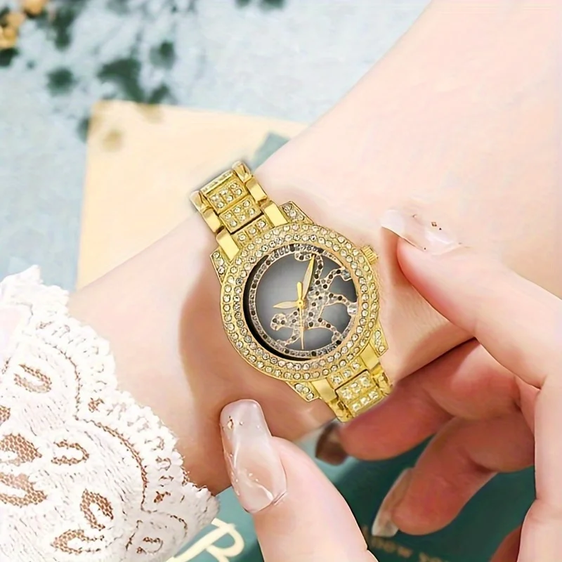 5pcs/set Women's Watch Cheetah - Luxury Watch Gift For Her 评论和价格
