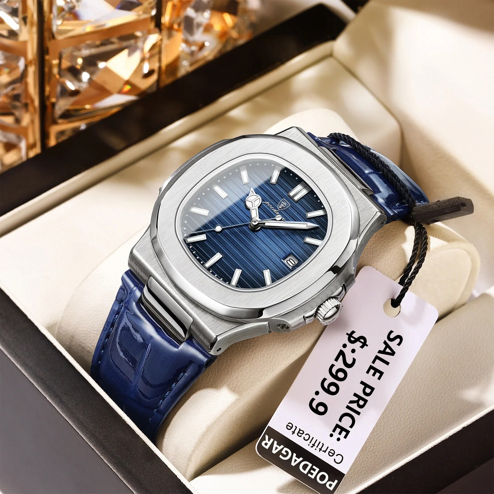 POEDAGAR Top Luxury Square Man - Luxury Watch Top 10 评论和价格