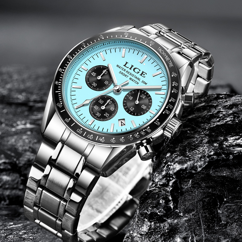 LIGE Top Brand Luxury New Men  - Luxury Watch Top 10 评论和价格