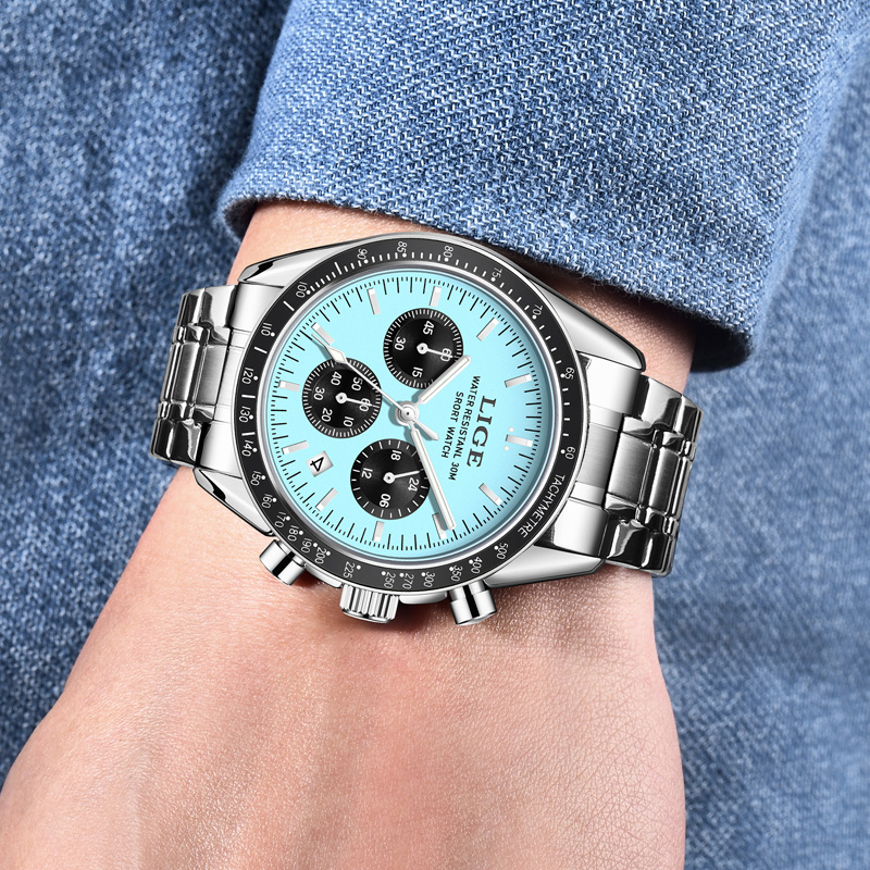 LIGE Top Brand Luxury New Men  - Luxury Watch Top 10 评论和价格